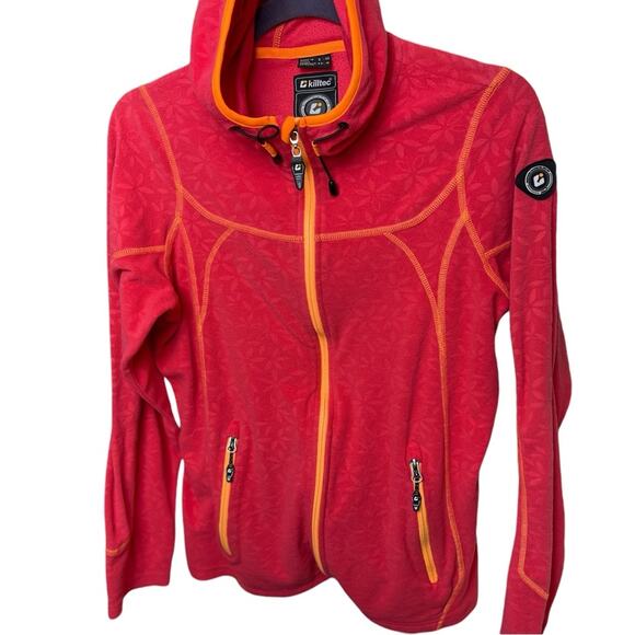 Killtec Fleece Full Zip Hoodie, GorpCore. Outdoor, Athleisure, Active, Poppy, 10 - Picture 1 of 11